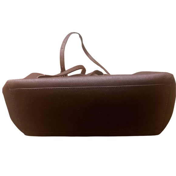 Tory Burch Emerson Saffiano Small Tote – Tempranillo Chocolate Brown - Picture 4 of 12